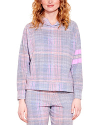 Sundry Plaid Hoodie Grey Multi