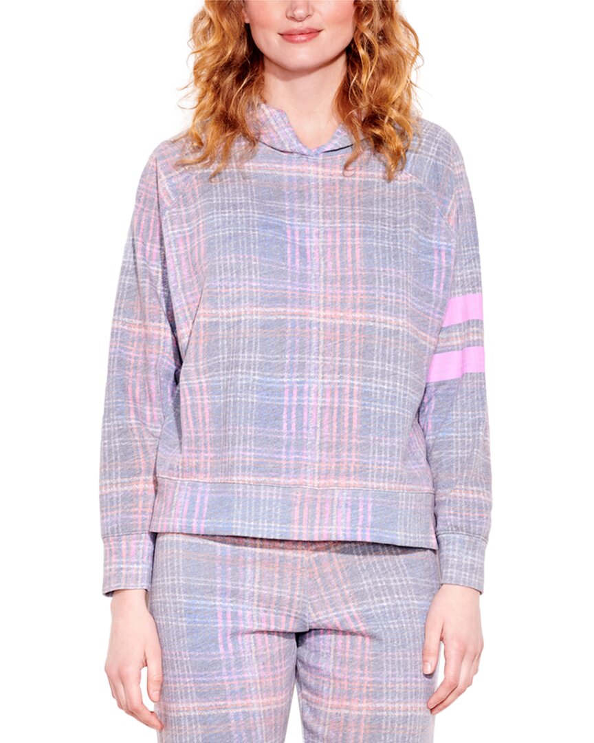 Sundry Plaid Hoodie Grey Multi