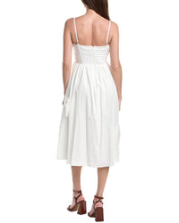 Avec Les Filles Large Flower Applique Midi Dress