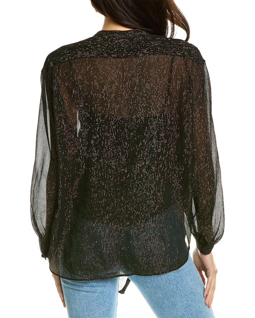 The Kooples Metallic Silk-Blend Shirt