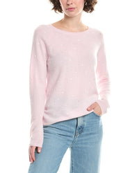 Incashmere Pearl Stud & Rhinestone Wool & Cashmere-Blend Sweater