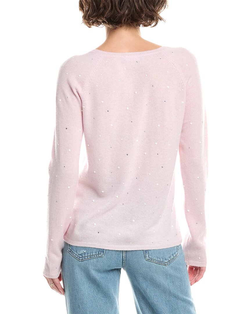 Incashmere Pearl Stud & Rhinestone Wool & Cashmere-Blend Sweater