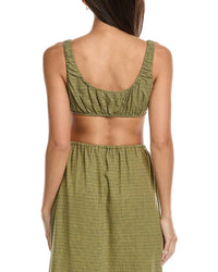 Weworewhat Scrunchy Linen-Blend Top