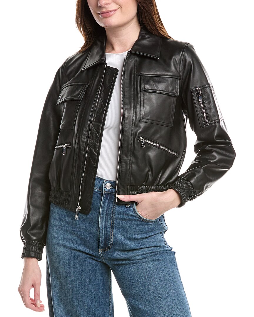 Sam Edelman Leather Bomber Jacket