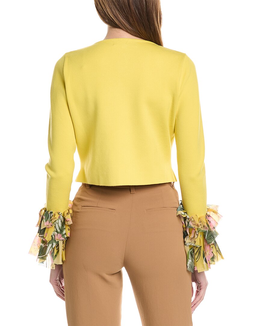 Oscar De La Renta Chiffon Bow Cardigan