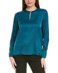 Hugo Boss Binalea Silk-Blend Blouse Green