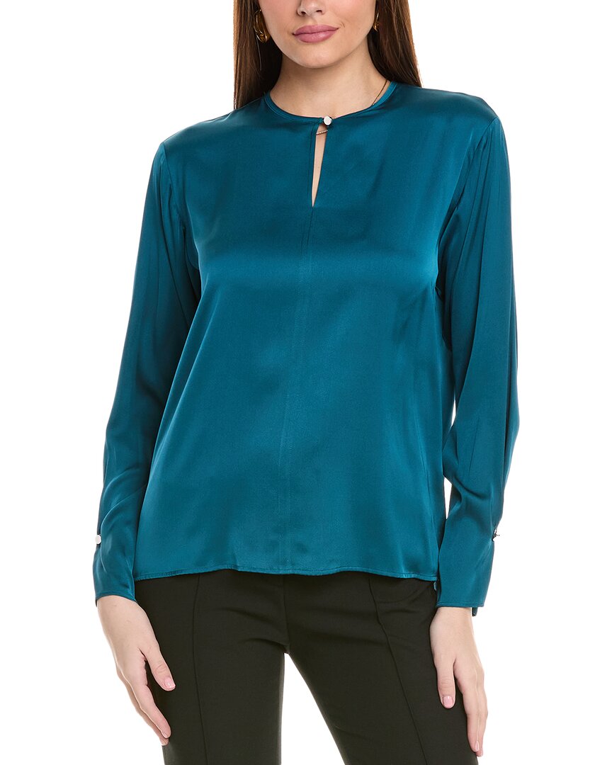 Hugo Boss Binalea Silk-Blend Blouse Green