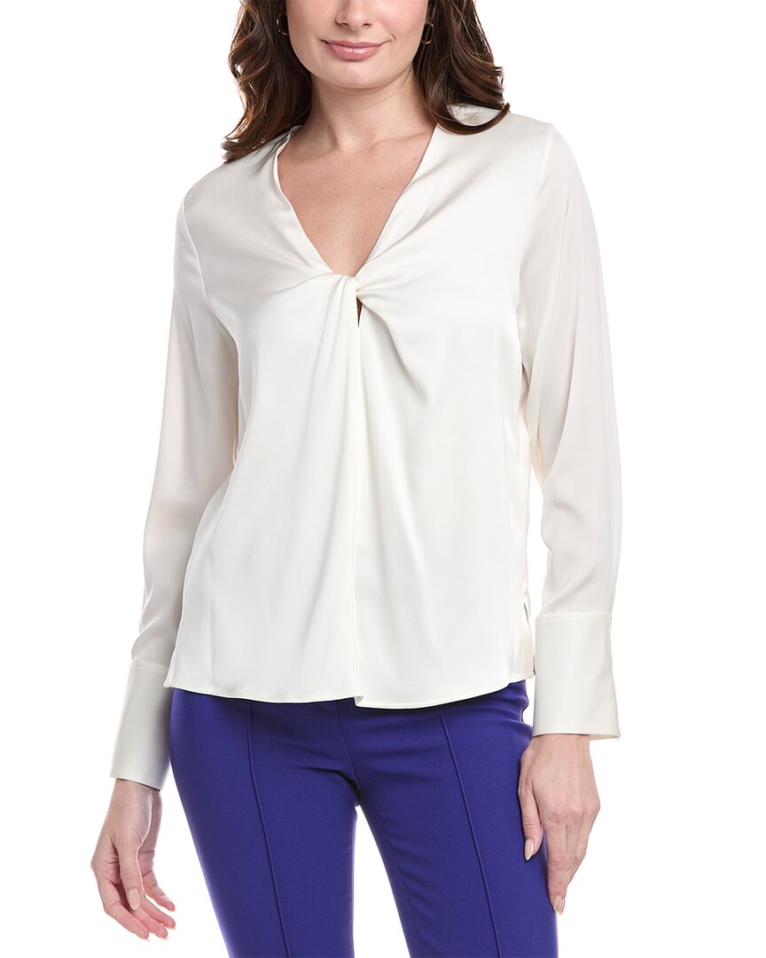 Hugo Boss Bindita Silk-Blend Blouse White