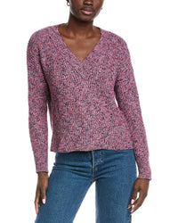 Cotton By Autumn Cashmere Marled Shaker V-Neck Sweater