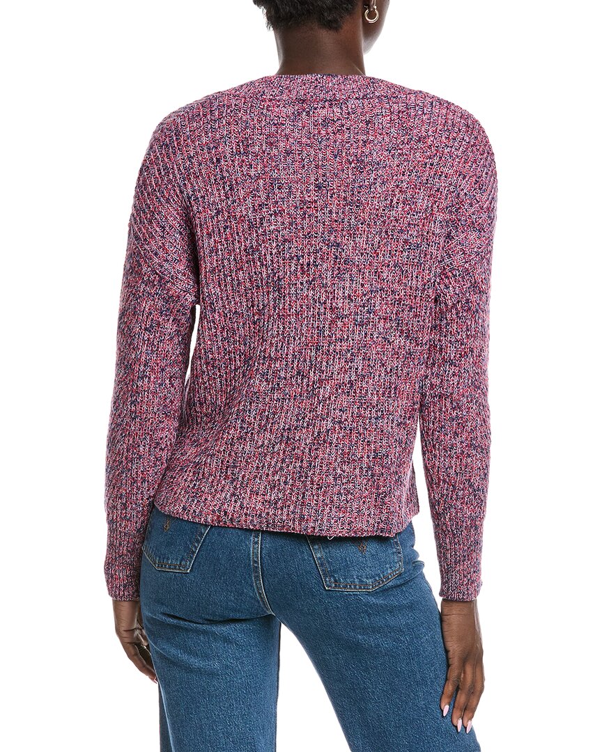Cotton By Autumn Cashmere Marled Shaker V-Neck Sweater