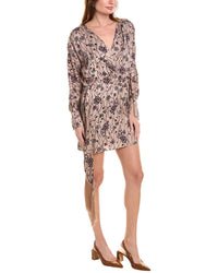 Joie Hammered Satin Mini Dress Beige