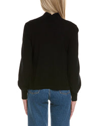 Sofiacashmere Scallop Edge Cropped Wool & Cashmere-Blend Cardigan