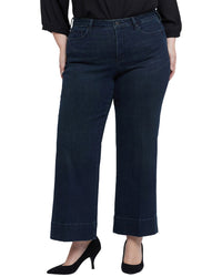 Nydj Teresa Obsidian Blue Wide Leg Jean Brown