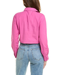 Monrow Poplin Twist Front Shirt