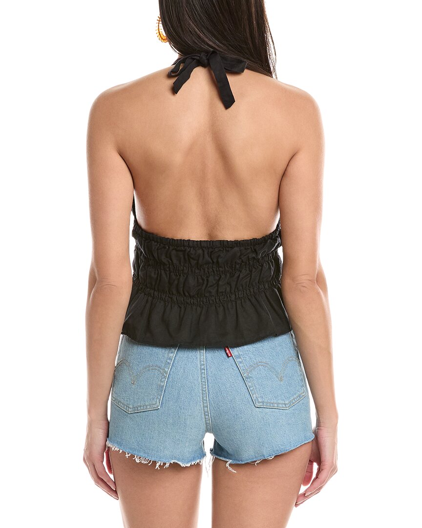 Onia Air Smocked Halter Linen-Blend Top