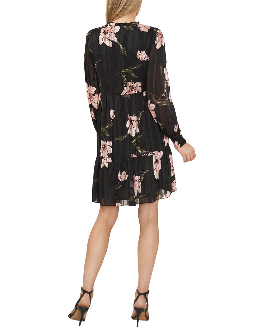 Cece Pintuck Yoke Smocked Ruffle Dress