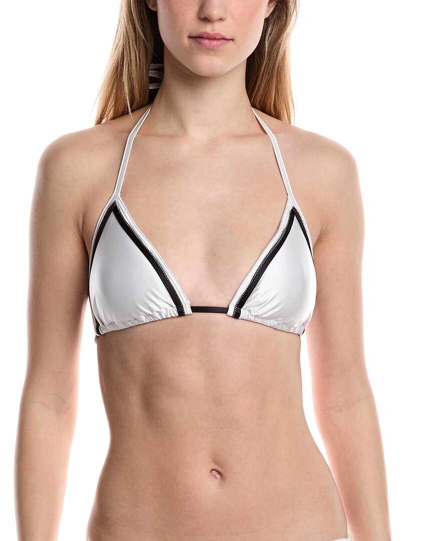 Pq Swim Piped Triangle Top White