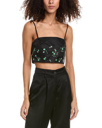 Ganni Embellished Bandeau Top Black