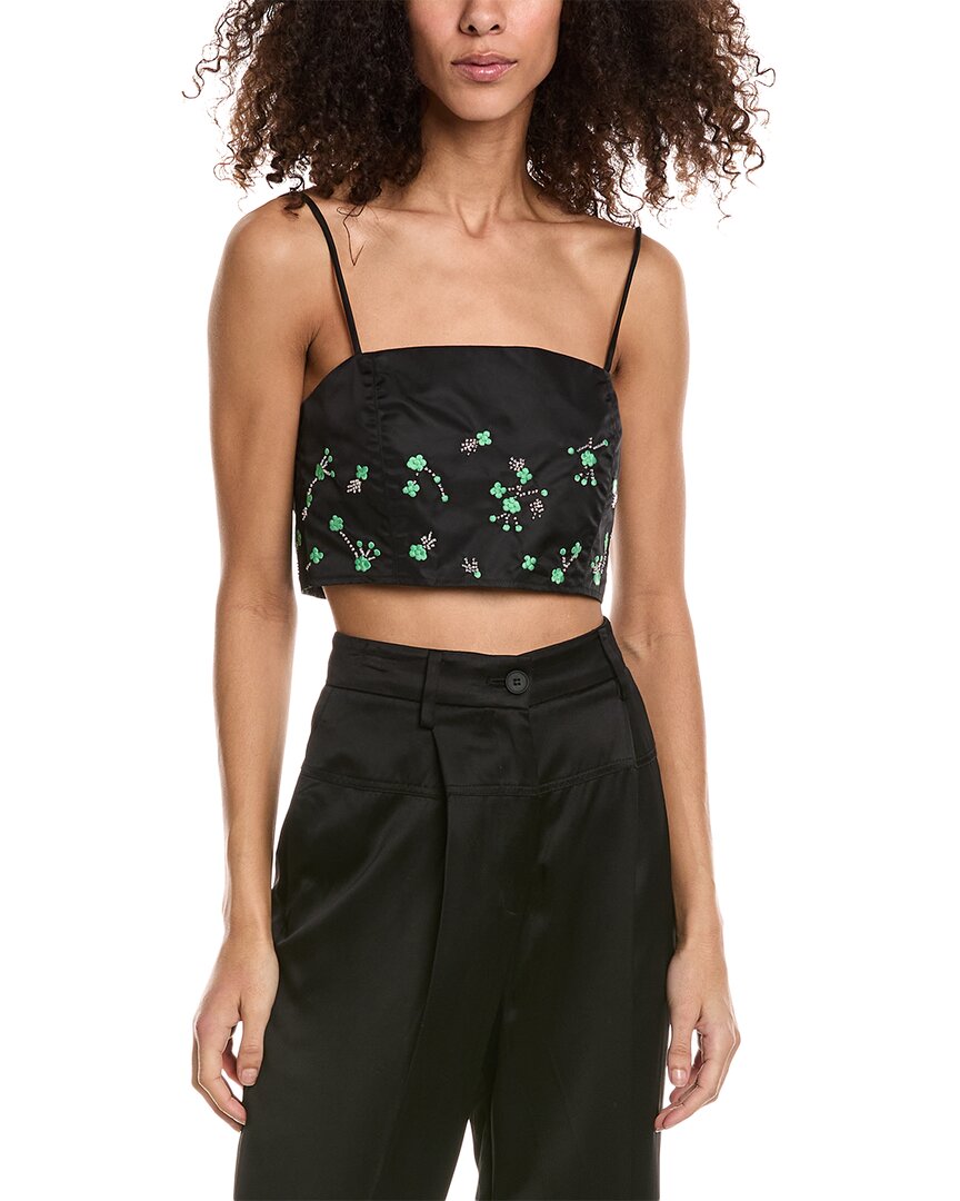 Ganni Embellished Bandeau Top Black