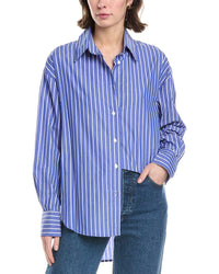 Enza Costa Poplin Shirt Blue