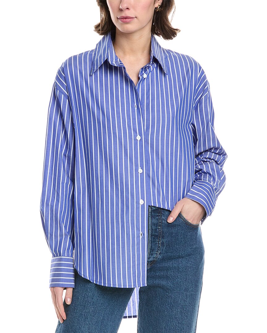 Enza Costa Poplin Shirt Blue