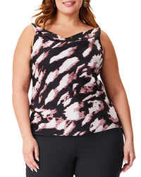 Nic+Zoe Plus Spring Shadow Tank Black Multi