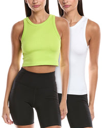 Yogalicious 2Pk Meet To Greet Crop Tank