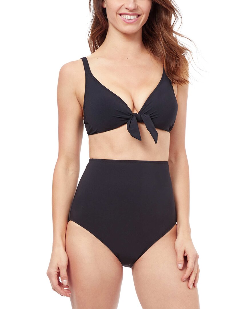 Profile By Gottex Tutti Frutti Tie Knot Bikini Top Black