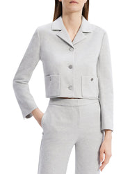 Theory Boxy Crop Patch Jacket Grey
