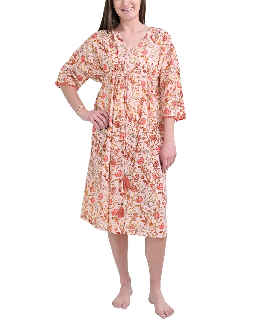 Pomegranate Long Caftan Cover-Up Pink Regular 4 (S)