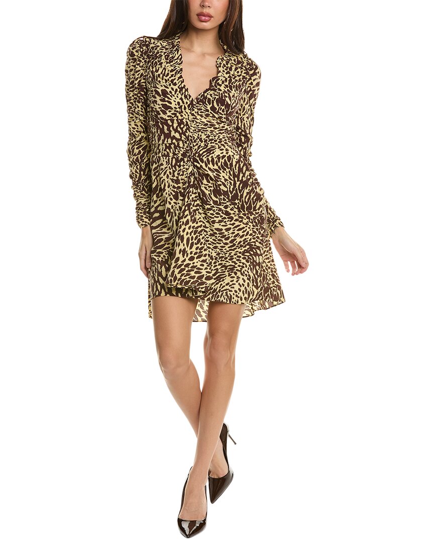 A.L.C. Marcie Silk-Blend Mini Dress Brown Multi