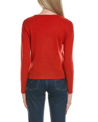 Sofiacashmere Bow Embellishment Wool & Cashmere-Blend Sweater