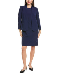 Anne Klein 2Pc Jacket & Dress Set Blue