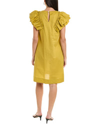 Alpha Studio Ruffle Sleeve Shift Dress