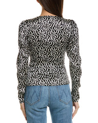 Ganni Stretch Satin Silk-Blend Top