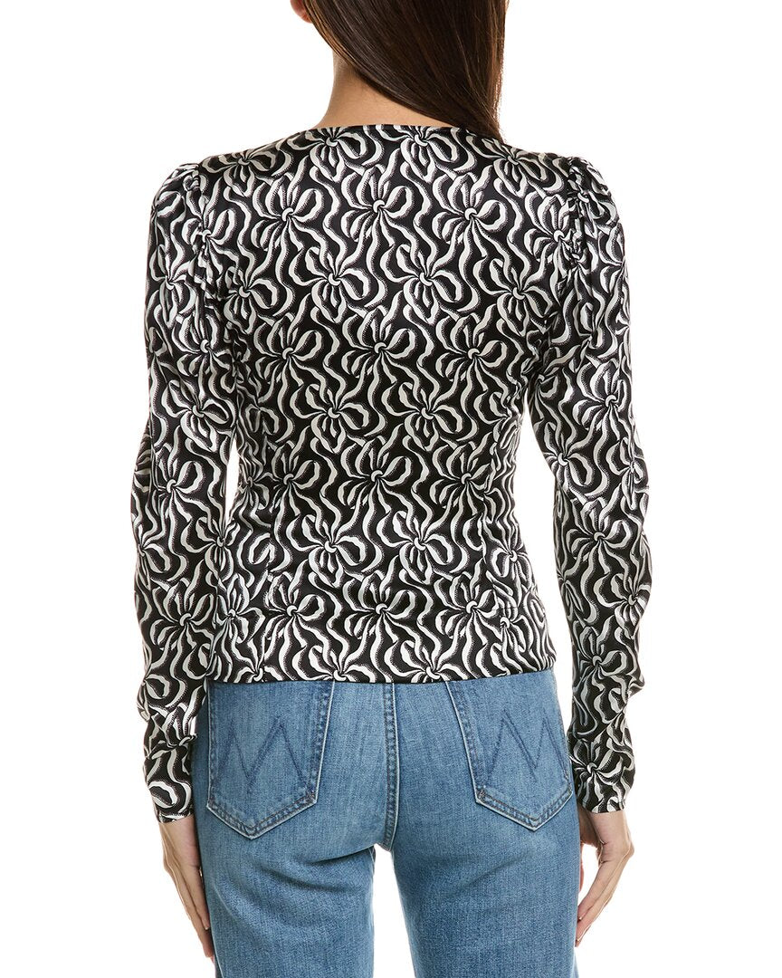 Ganni Stretch Satin Silk-Blend Top