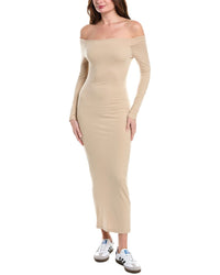 James Perse Off-The-Shoulder Dress Beige