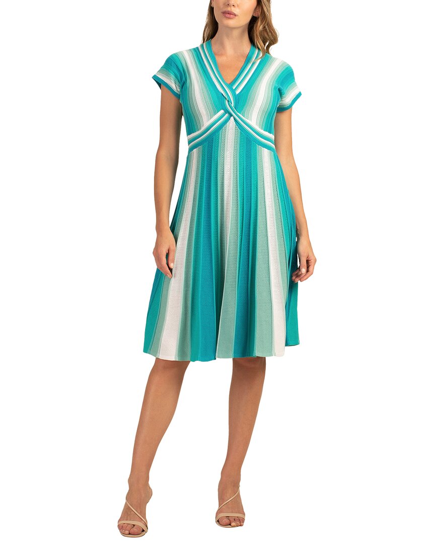 Trina Turk Bonet Midi Dress Regular 0 (XS) Blue