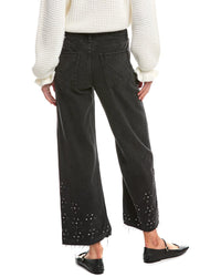 Hudson Jeans Rosalie Black Glitter Wide Leg Jean