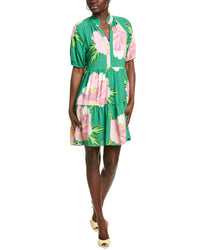 Cece Babydoll Mini Dress Green