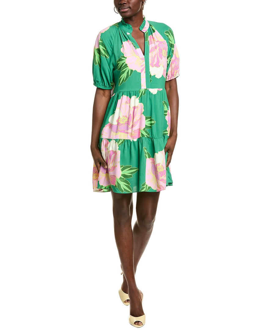 Cece Babydoll Mini Dress Green