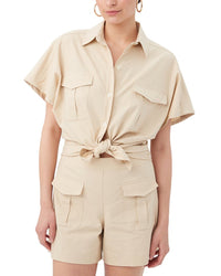 Trina Turk Vara Linen-Blend Top