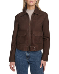 Andrew Marc Leather Trucker Jacket
