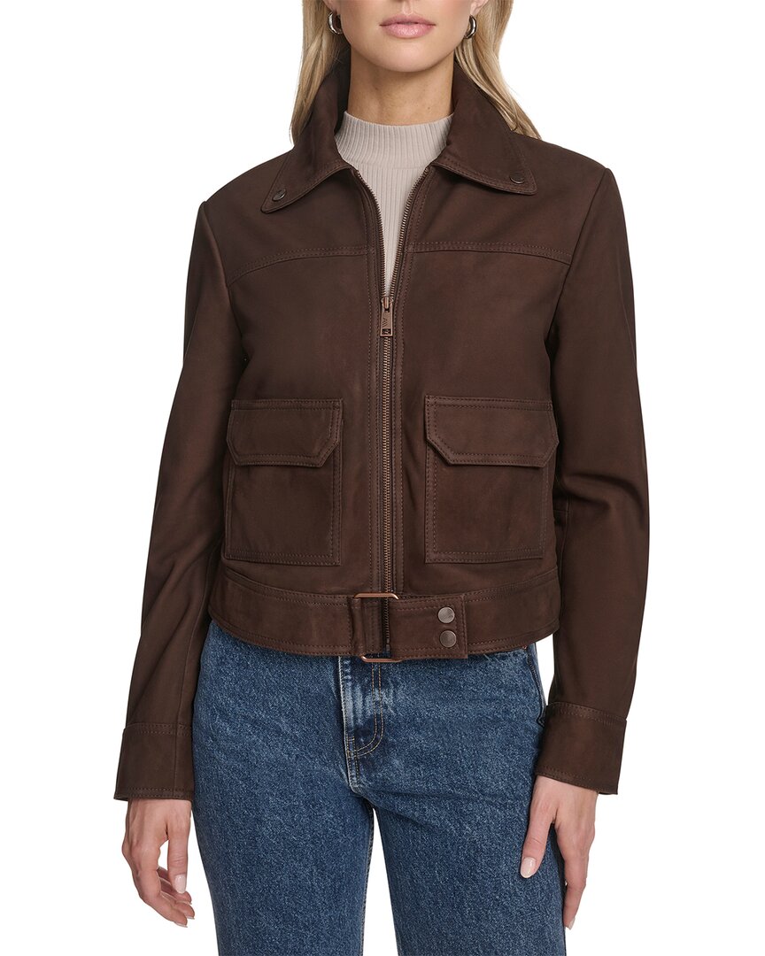 Andrew Marc Leather Trucker Jacket