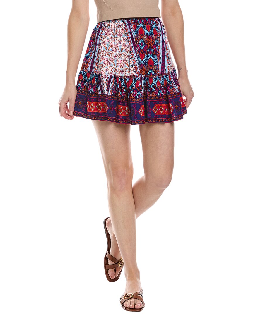 Walker&Wade Boho Mini Skirt Red
