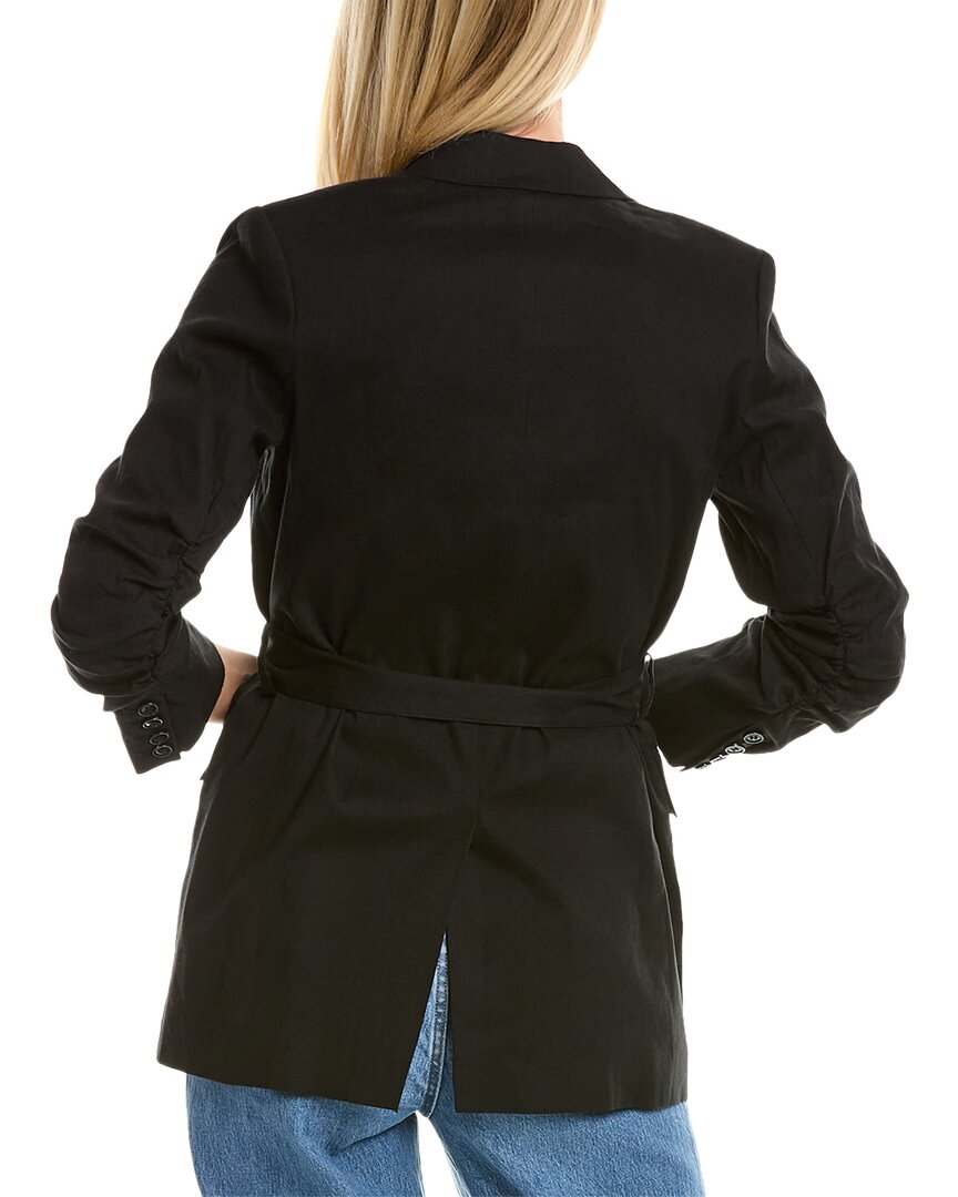 Derek Lam 10 Crosby Harrison Gathered Sleeve Linen-Blend Blazer