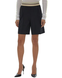 Helmut Lang Relaxed Fit Pull On Wool Short Black 0