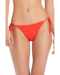 Red Carter Eyelet Tie Side Swim Bottoms Multi