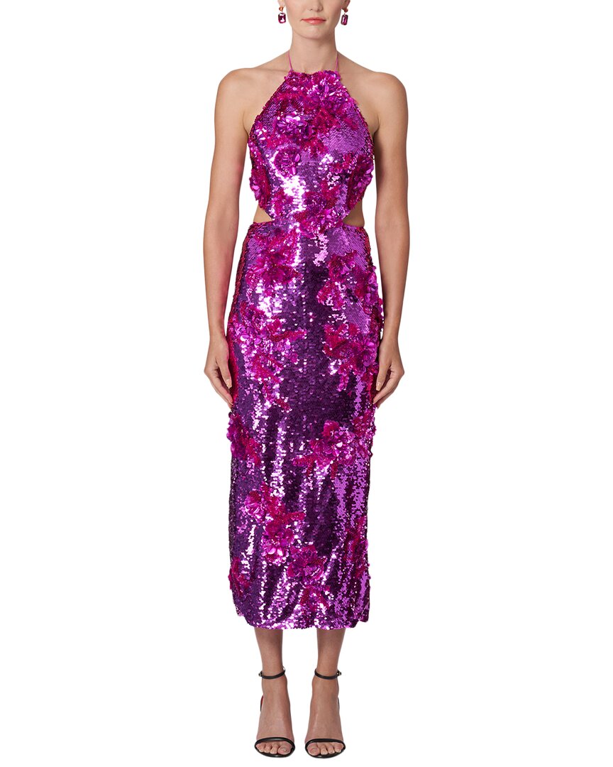 Carolina Herrera Cutout Waist Midi Dress Pink 8