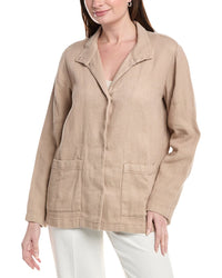 Eileen Fisher Stand Collar Jacket Brown Multi